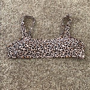 Xhilaration Juniors Ribbed animal print bikini top